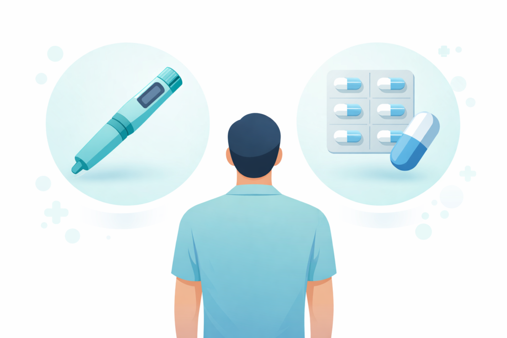 Injectable or oral GLP-1