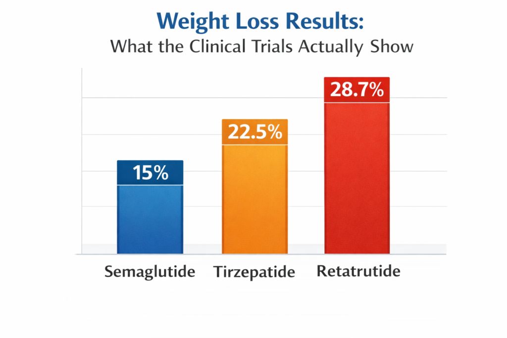 glp 3 retatrutide weight loss results chart