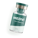 MEDVi GLP-1 medication vial labeled RX Only – compounded semaglutide or tirzepatide for weight loss