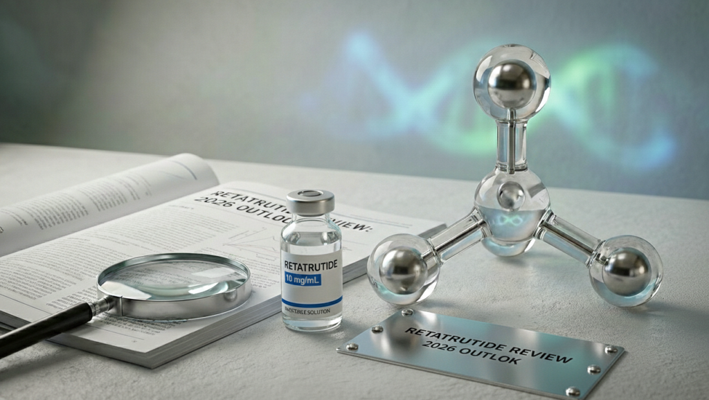 image of retatrutide studies on a desk